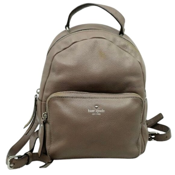 KATE SPADE~Larchomont Avenue Nicole~TAUPE GRAY PEBBLED LEATHER BACKPACK BAG - Picture 3 of 6